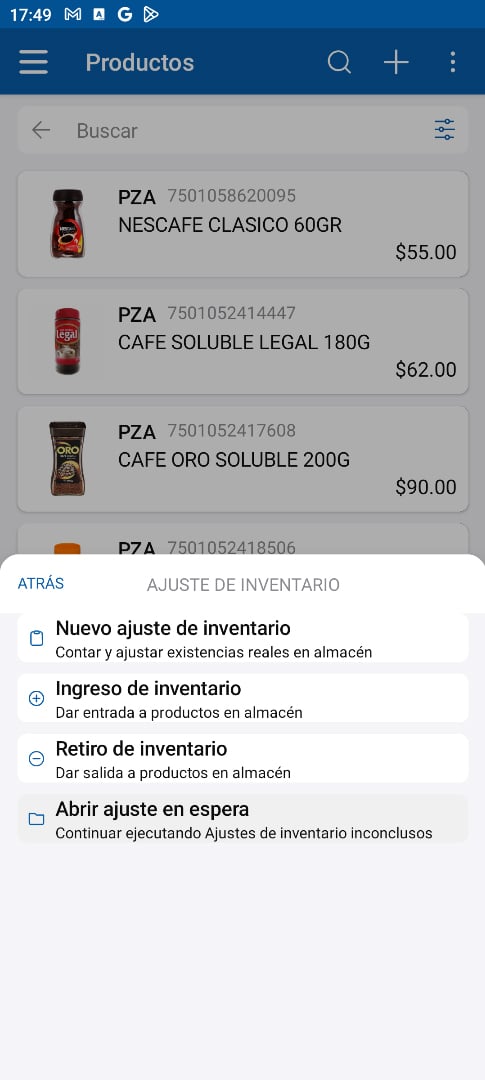 ajuste de inventario