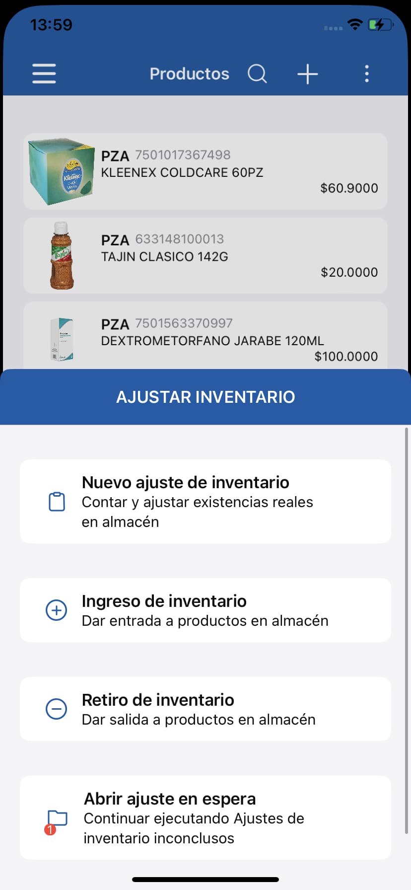 ajuste de inventario