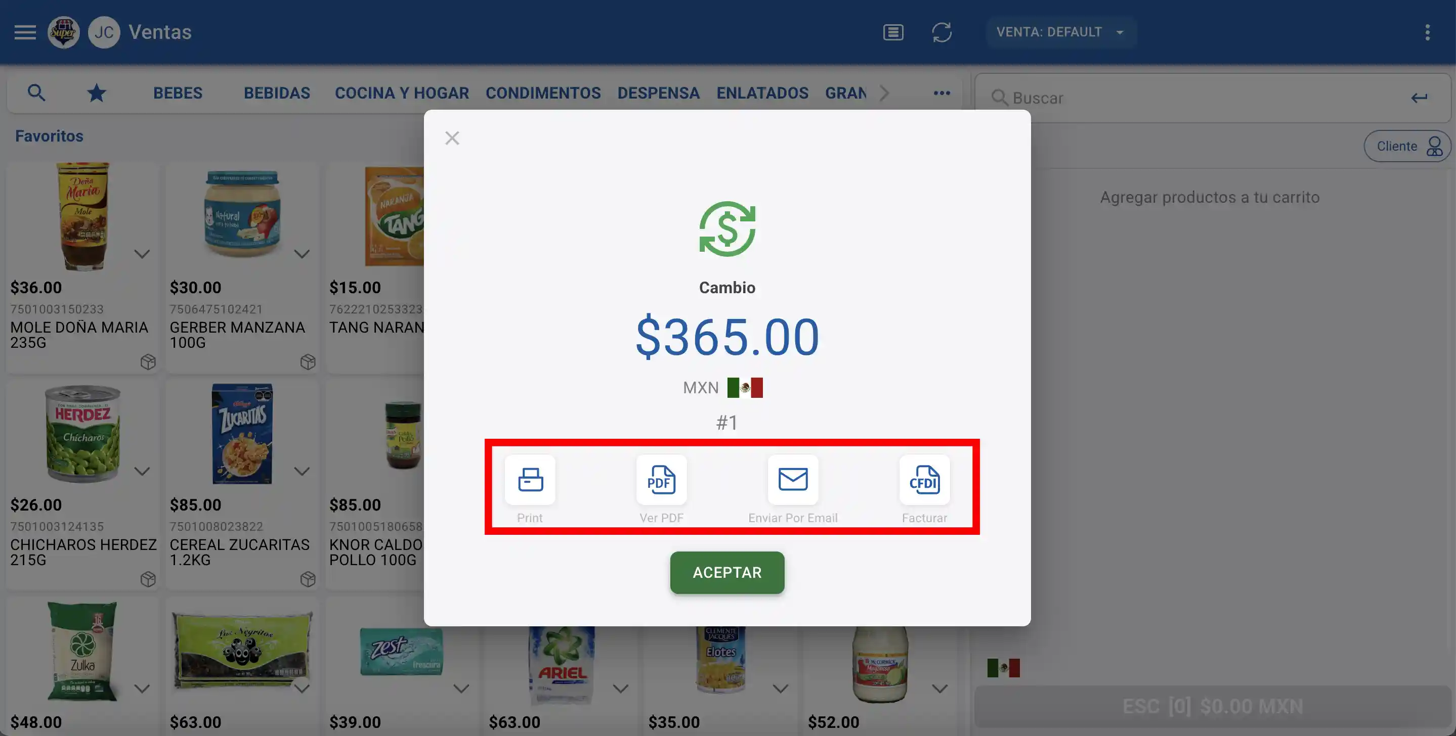 Venta realizada